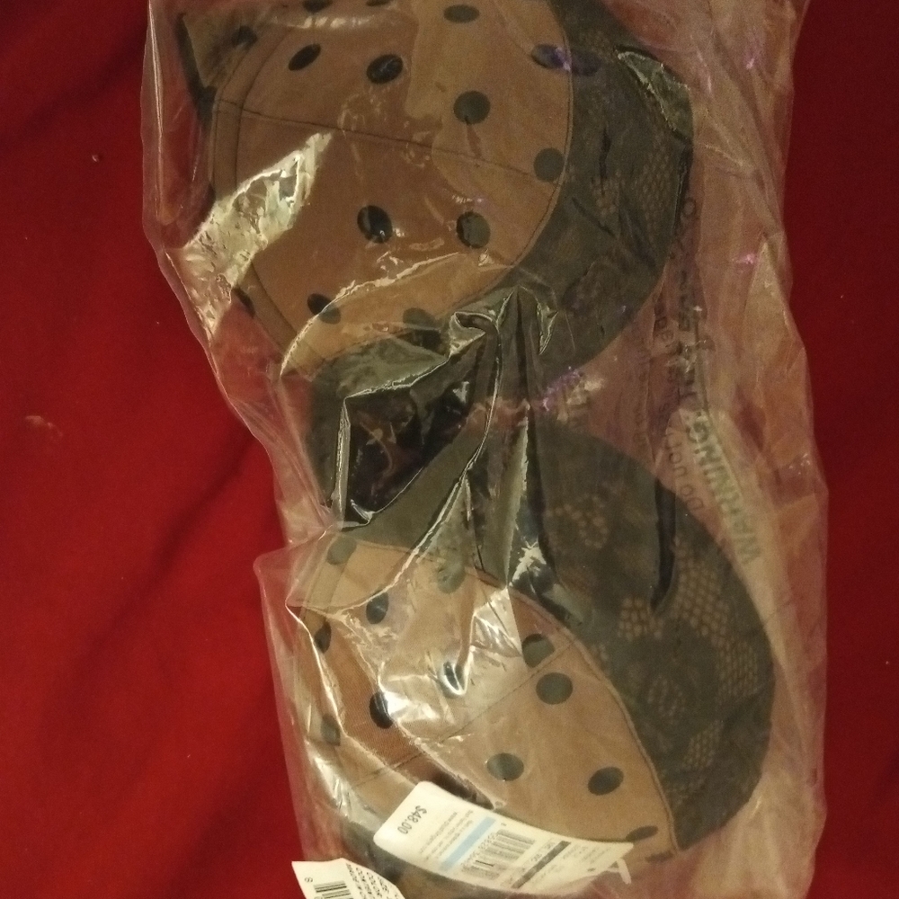 Dark tan polkadot 34c push-up bra